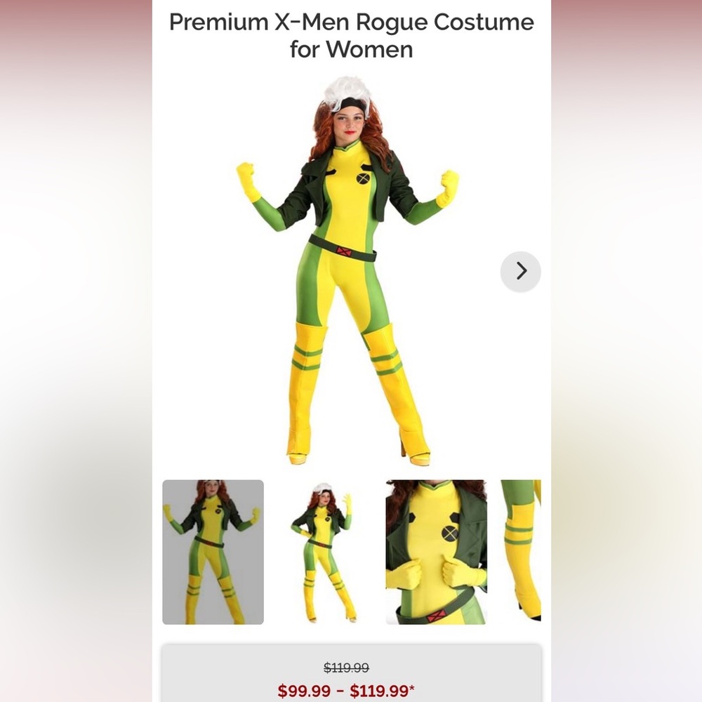 Rogue X-Men Women's Costume - Yellow & Green